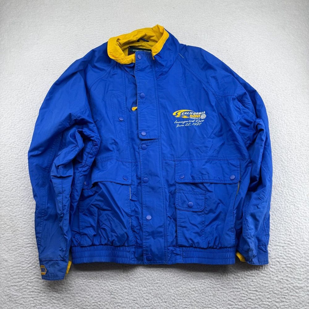 Vintage Dunbrooke 1997 NAPA California 500 Innagural Race Jacket Mens Large Blue